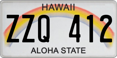 HI license plate ZZQ412