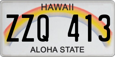 HI license plate ZZQ413