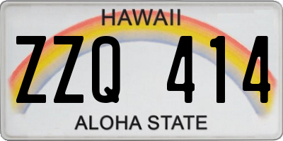 HI license plate ZZQ414