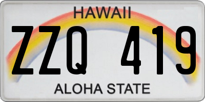 HI license plate ZZQ419