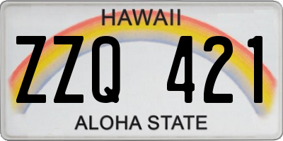 HI license plate ZZQ421