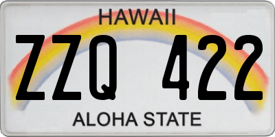 HI license plate ZZQ422