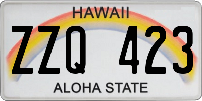 HI license plate ZZQ423