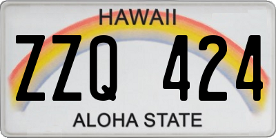 HI license plate ZZQ424