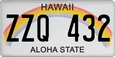 HI license plate ZZQ432