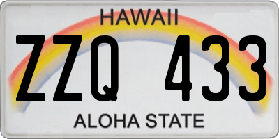 HI license plate ZZQ433