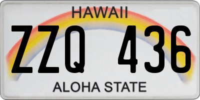 HI license plate ZZQ436