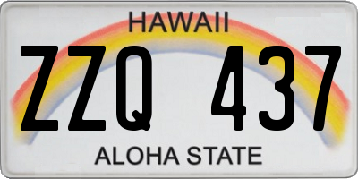 HI license plate ZZQ437