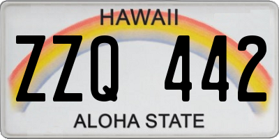 HI license plate ZZQ442