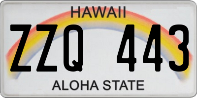 HI license plate ZZQ443