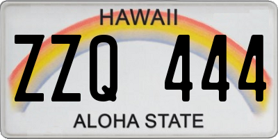 HI license plate ZZQ444