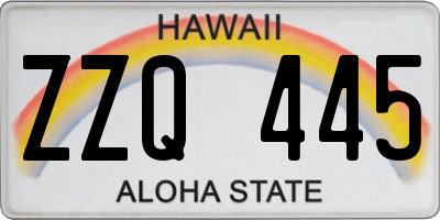 HI license plate ZZQ445