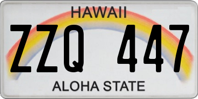 HI license plate ZZQ447