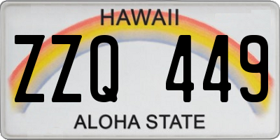 HI license plate ZZQ449