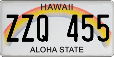 HI license plate ZZQ455