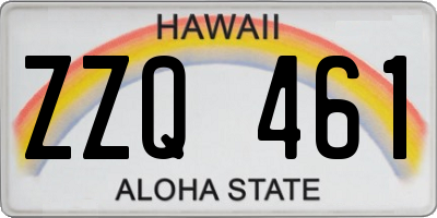 HI license plate ZZQ461