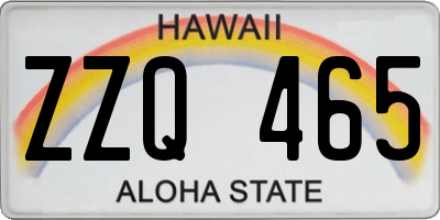 HI license plate ZZQ465