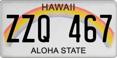 HI license plate ZZQ467