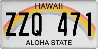 HI license plate ZZQ471