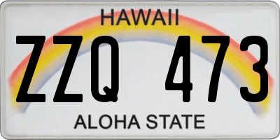 HI license plate ZZQ473