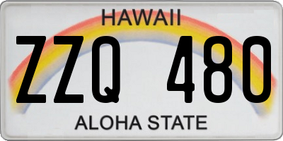 HI license plate ZZQ480