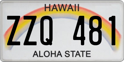 HI license plate ZZQ481