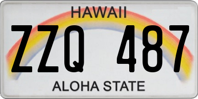 HI license plate ZZQ487