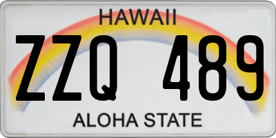 HI license plate ZZQ489