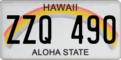 HI license plate ZZQ490