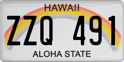 HI license plate ZZQ491