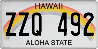 HI license plate ZZQ492