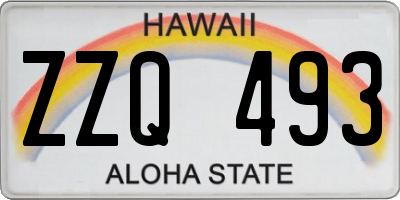 HI license plate ZZQ493