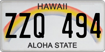 HI license plate ZZQ494