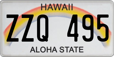 HI license plate ZZQ495