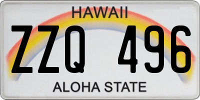 HI license plate ZZQ496