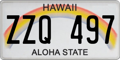 HI license plate ZZQ497