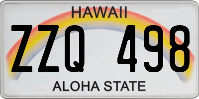 HI license plate ZZQ498