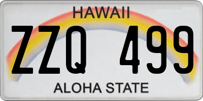 HI license plate ZZQ499