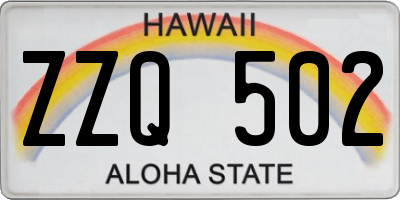 HI license plate ZZQ502