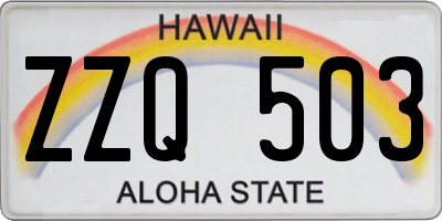 HI license plate ZZQ503