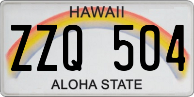 HI license plate ZZQ504