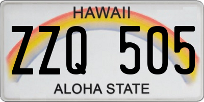 HI license plate ZZQ505