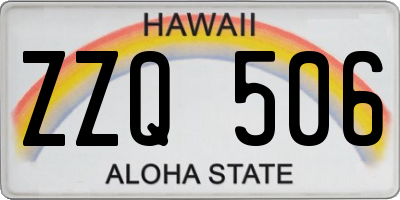 HI license plate ZZQ506