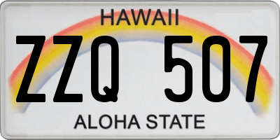 HI license plate ZZQ507