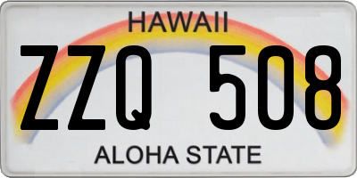 HI license plate ZZQ508