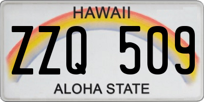 HI license plate ZZQ509