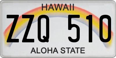 HI license plate ZZQ510