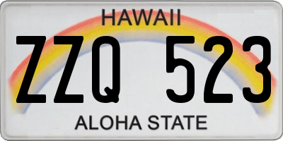 HI license plate ZZQ523