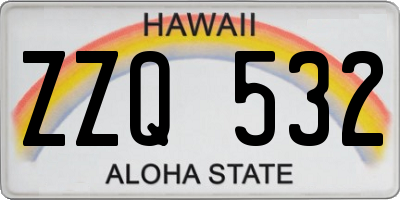 HI license plate ZZQ532