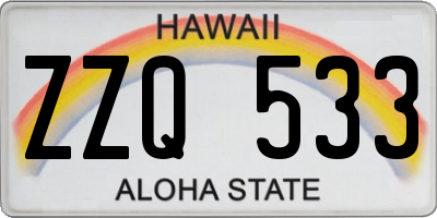 HI license plate ZZQ533